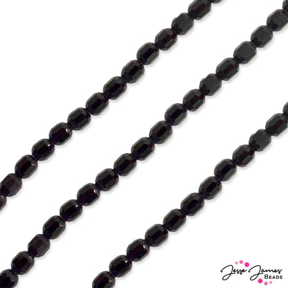 JJB Glass Bead Strand in Midnight Black