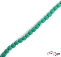 Teal me your tall tales. These adorable cube shaped faceted glass beads are ready to tell your next beaded story. Lightweight, perfect for earrings, bracelets and beyond. Each mini cube measures 6mm. Approx. 90 beads live on this beautiful glass bead strand.