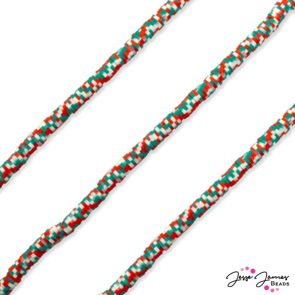 JJB Heishi Bead Strand in Holiday Polka