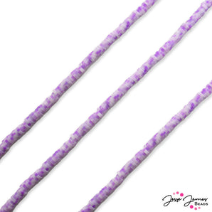 JJB Heishi Bead Strand in Purple Polka