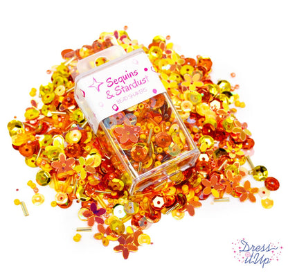 Sequins and Stardust Bead Shakers in Sunshine Orange