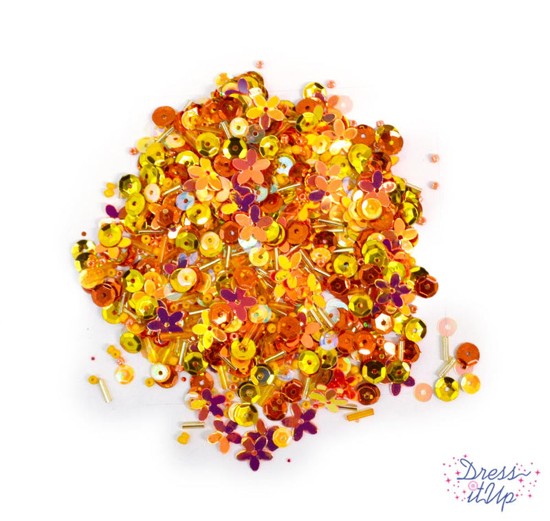 Sequins and Stardust Bead Shakers in Sunshine Orange