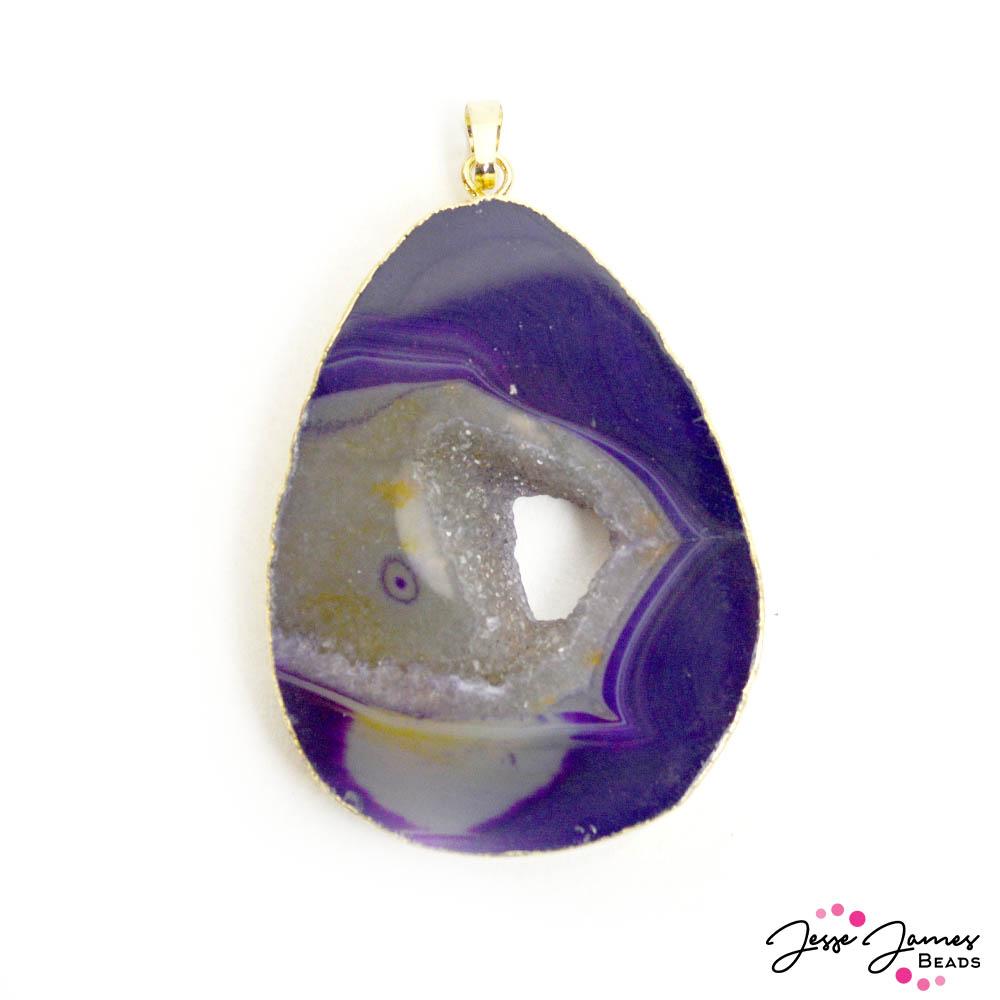 JJB Signature Stone Pendant in Amethyst Geode