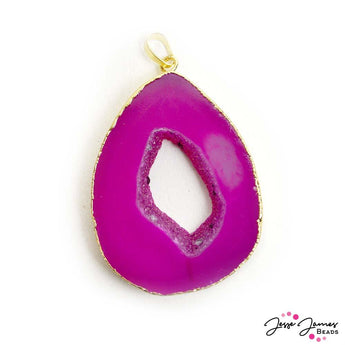 JJB Signature Stone Pendant in Fuchsia Festival Geode