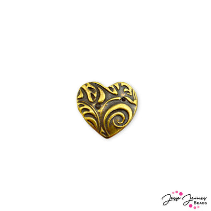 TierraCast Amor Heart Button in Gold