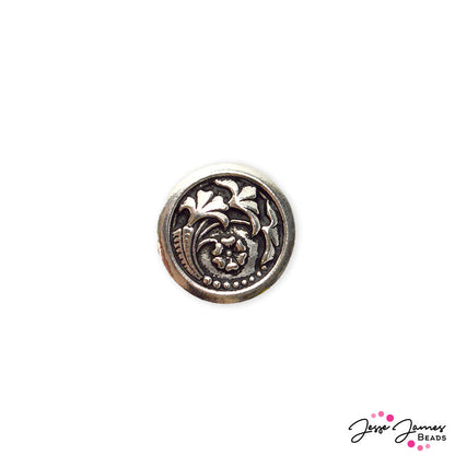 TierraCast Czech Flower Button in Silver