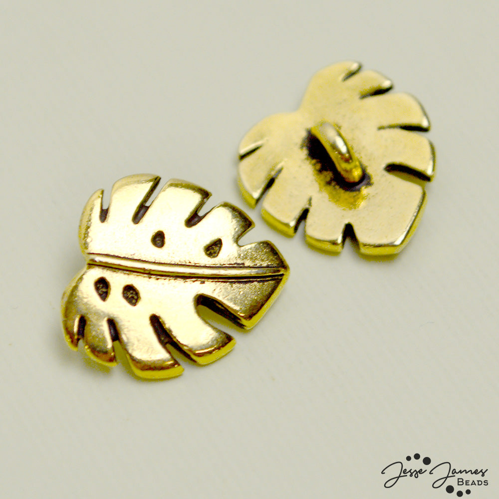 TierraCast Monstera Button in Gold