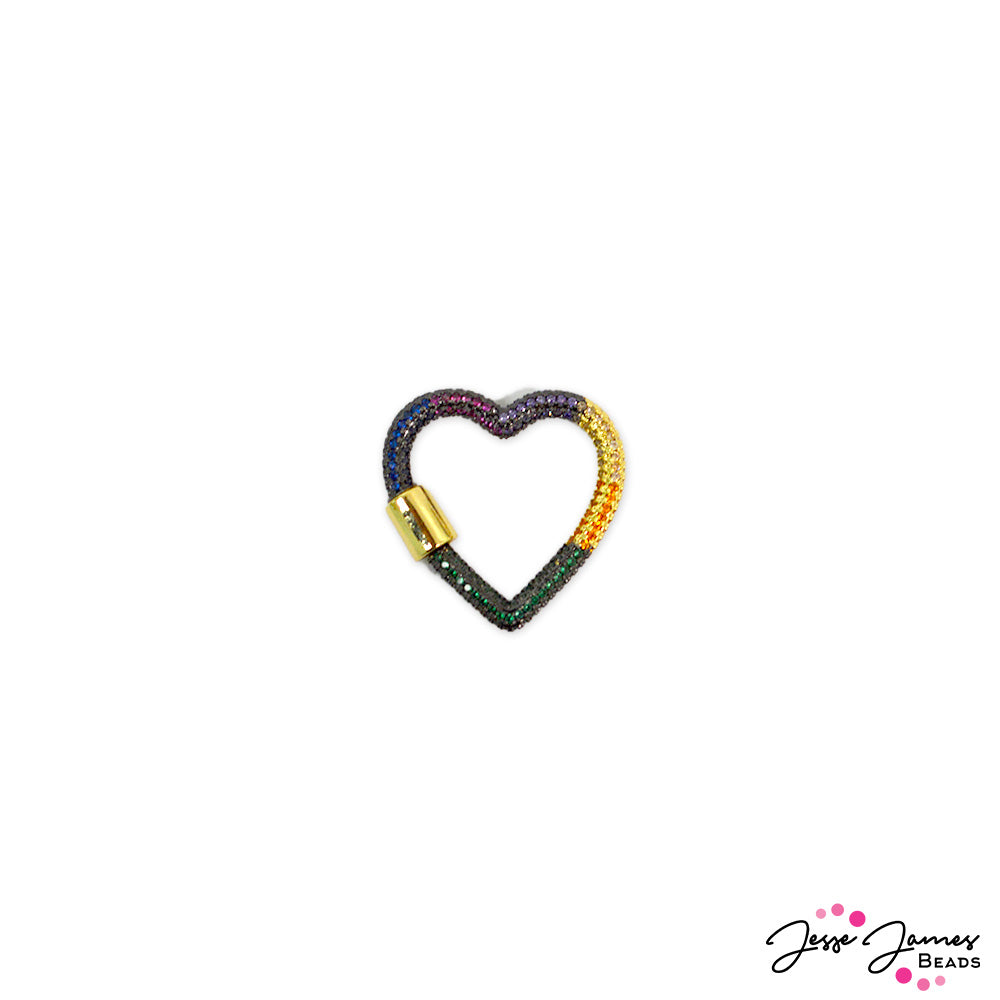 JJB Twist & Lock Clasp in Rainbow Heart