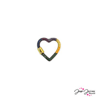 JJB Twist & Lock Clasp in Rainbow Heart