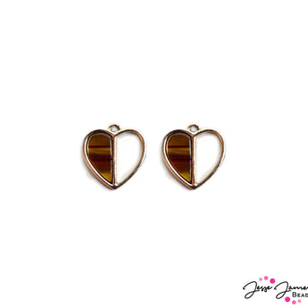JJB Charm Pair in Two-Toned Hearts