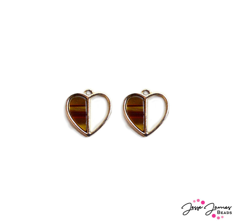 JJB Charm Pair in Two-Toned Hearts