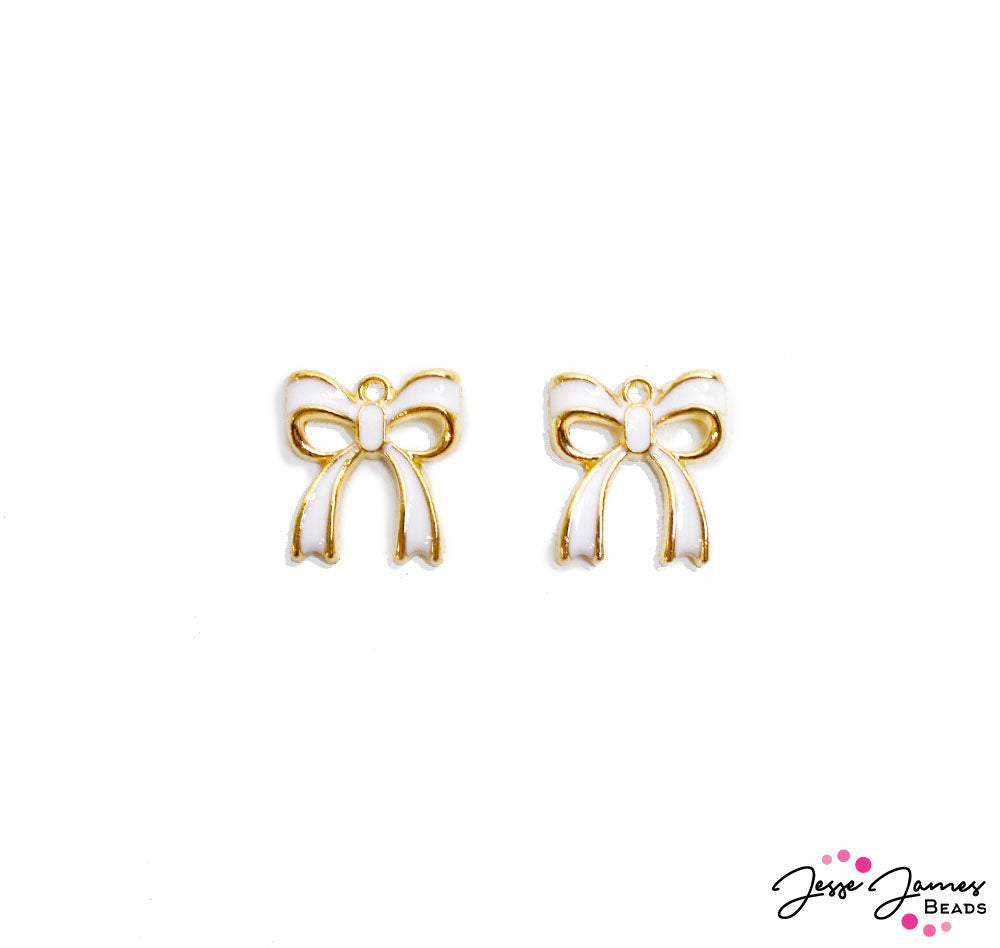 JJB Holiday Charm Pair in White Bows