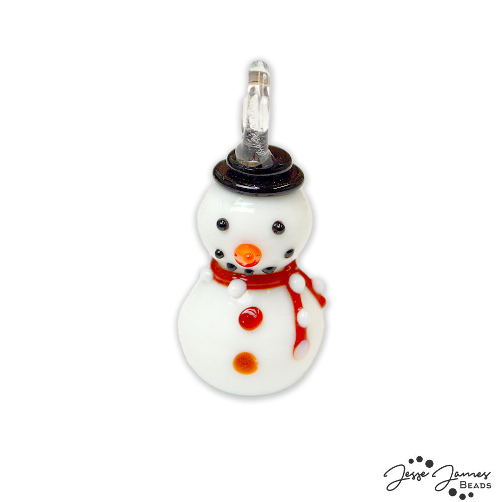Snowman Lampwork Pendant
