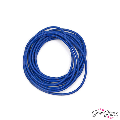 2mm Round LeatherCord USA Blue