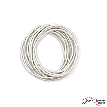 2mm Round LeatherCord USA Pearl