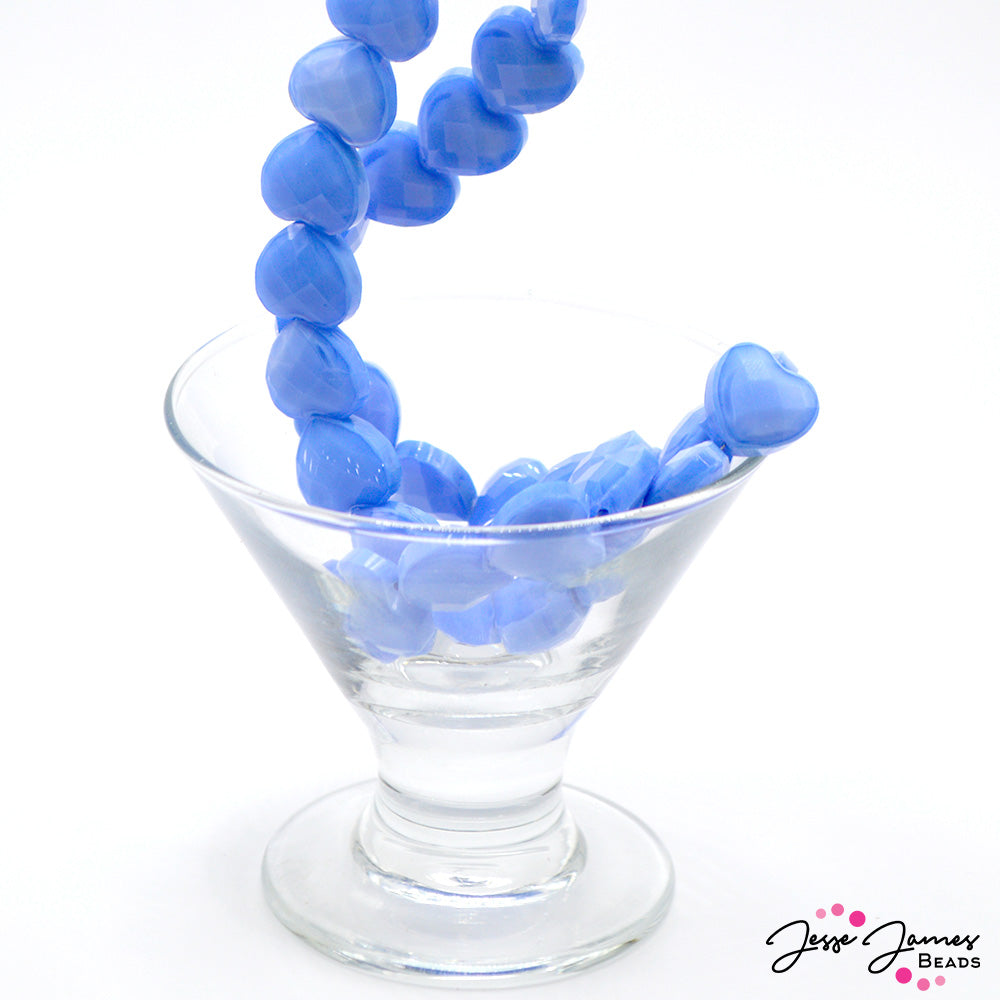 Glass Bead Strand in Love Me Blue