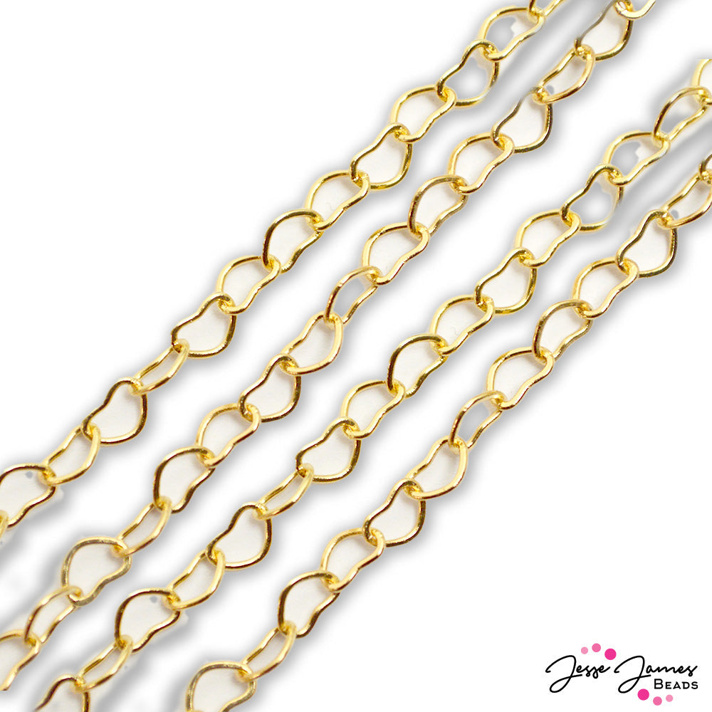 Lovely Heart Chain in Gold