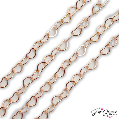 Lovely Heart Chain in Rose Gold