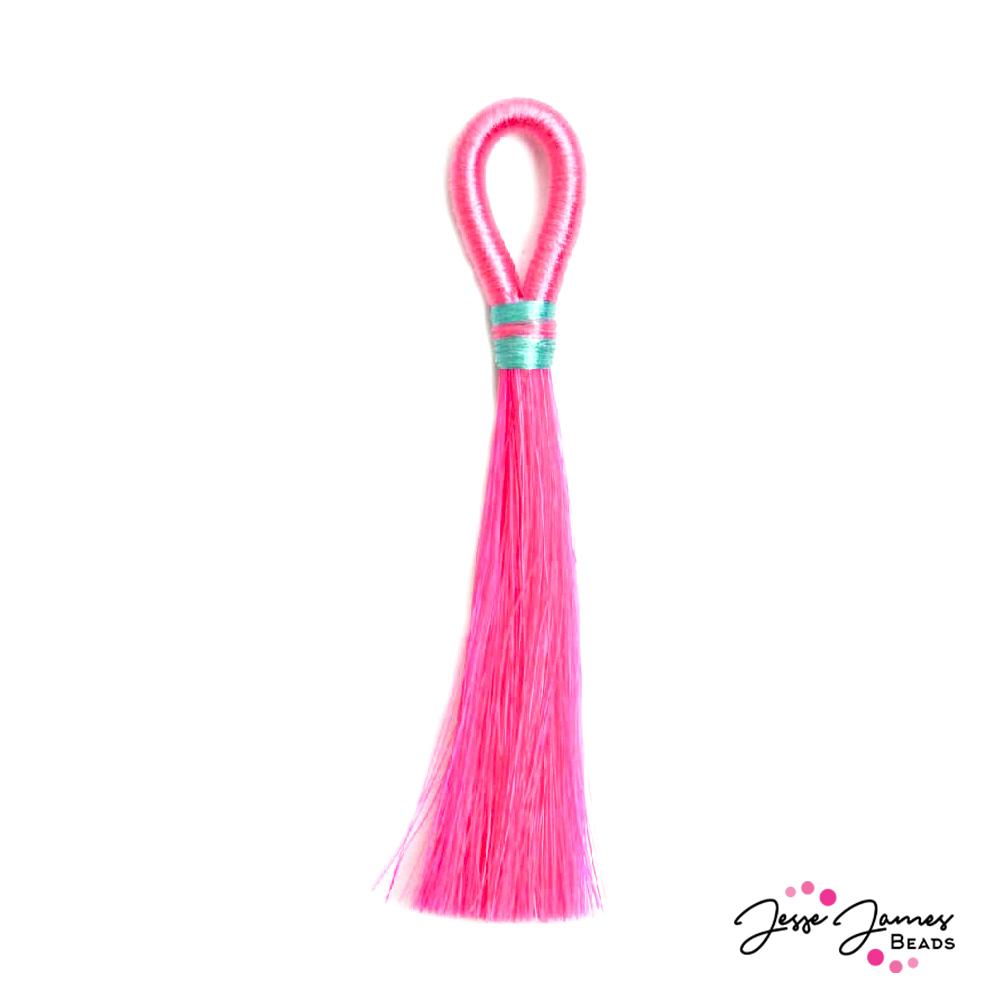 Mane and Magic Horse Hair Tassel in Hot Pink