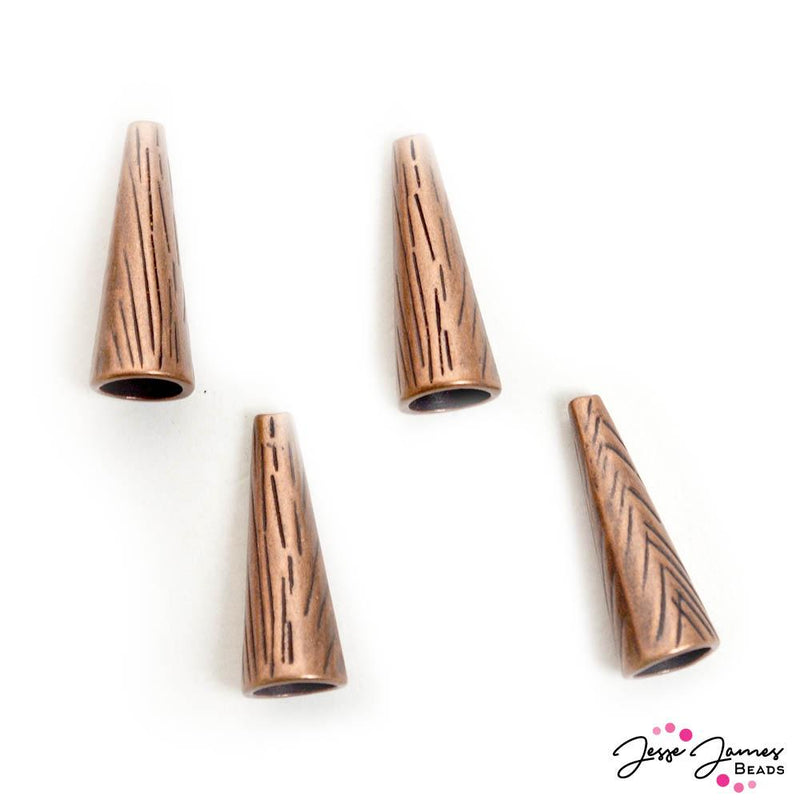 Metal Bead Cone Set in Triangle Copper