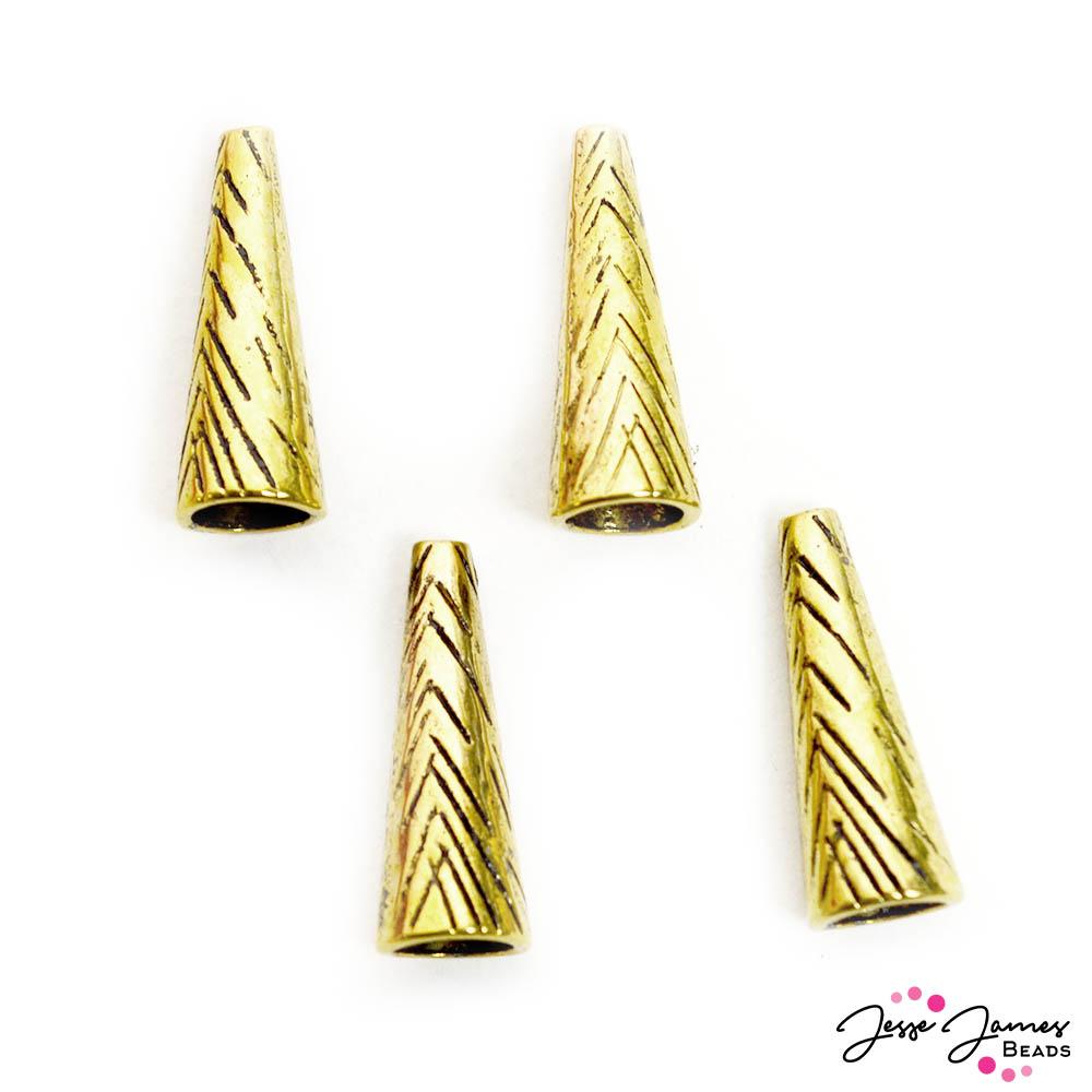 Metal Bead Cone Set in Triangle Gold