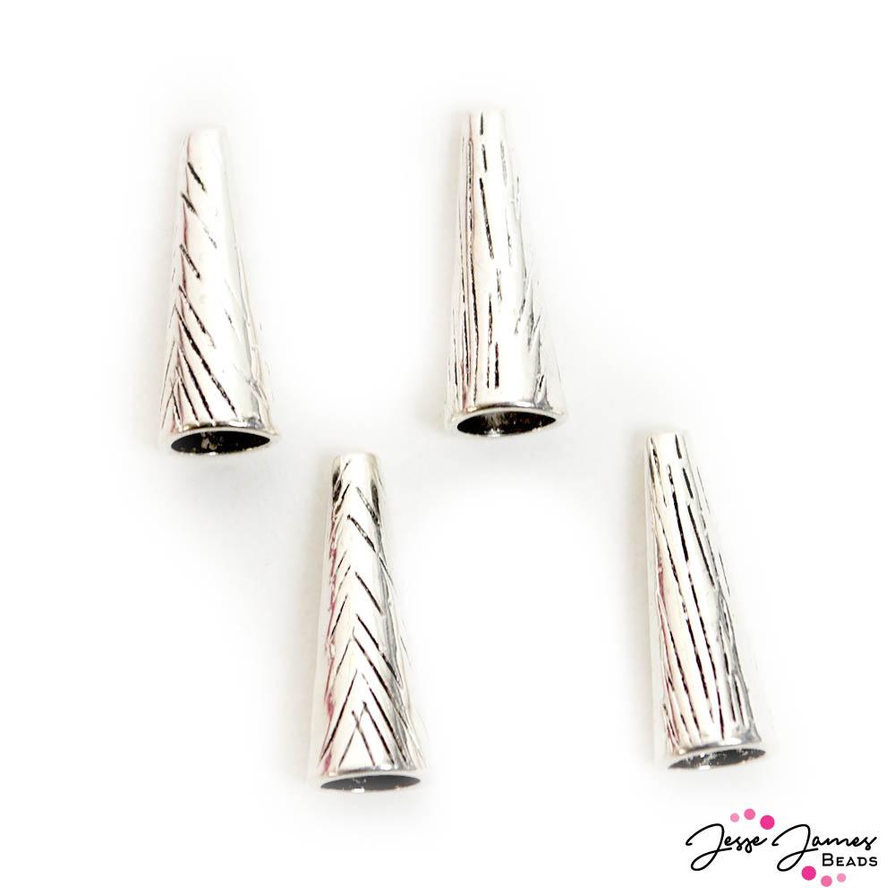Metal Bead Cone Set in Triangle Silver
