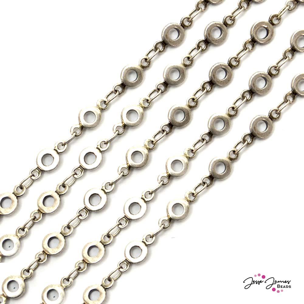 Mini Bubbles Chain in Antique Silver