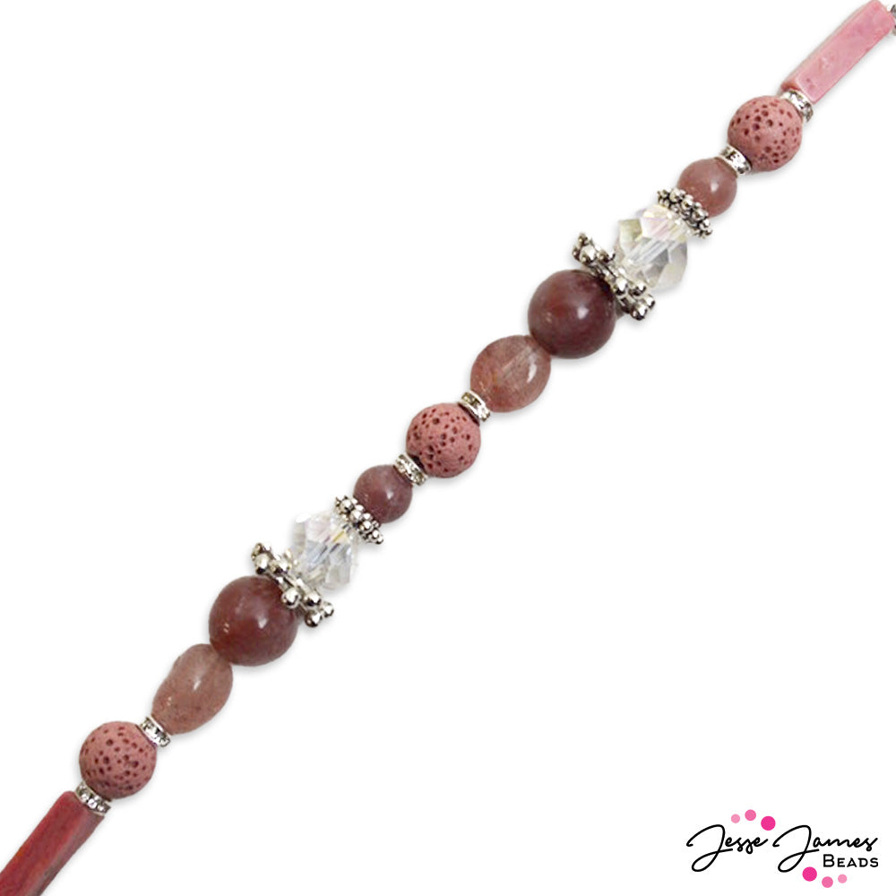 On The Rocks Bead Strand in Rose Sangria