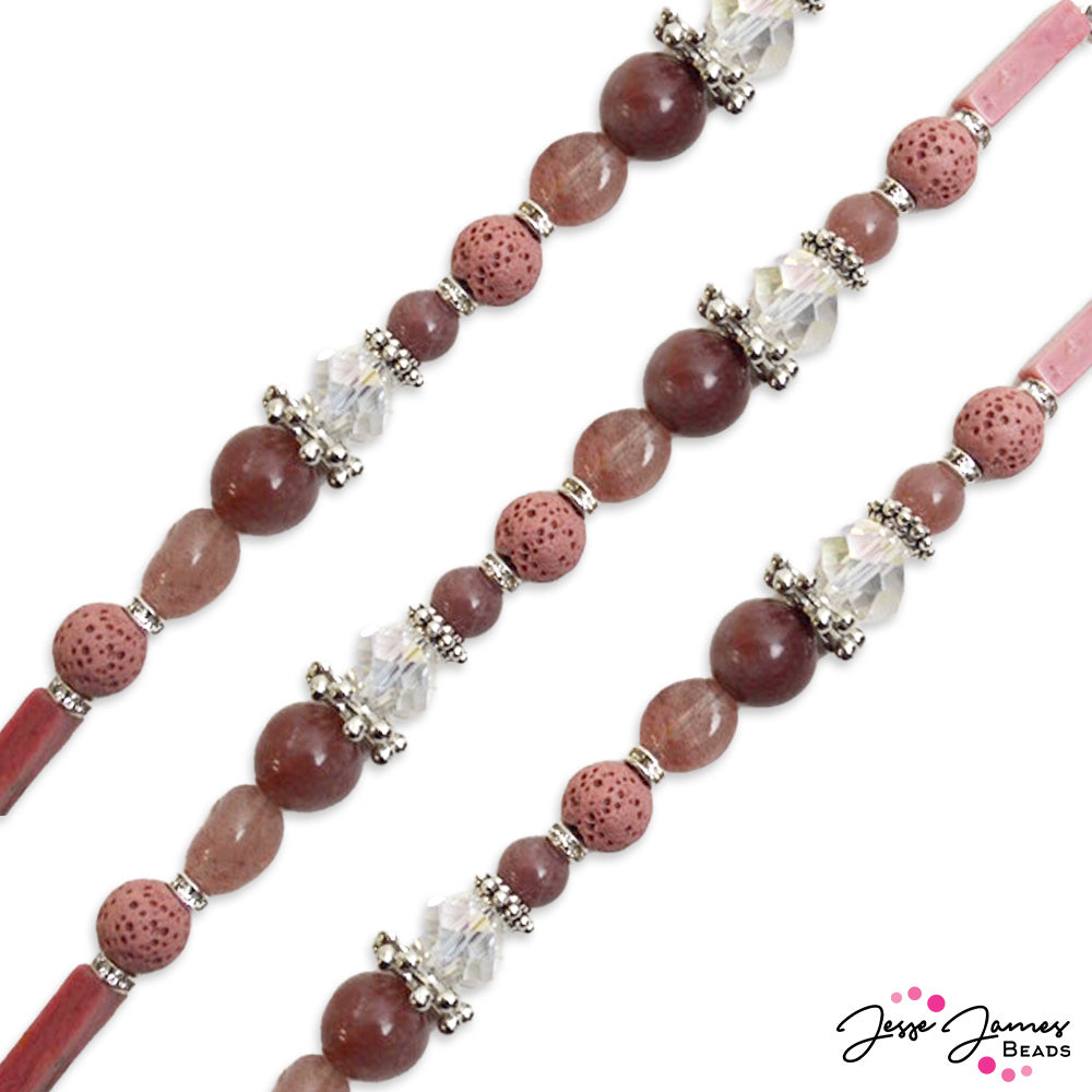 On The Rocks Bead Strand in Rose Sangria