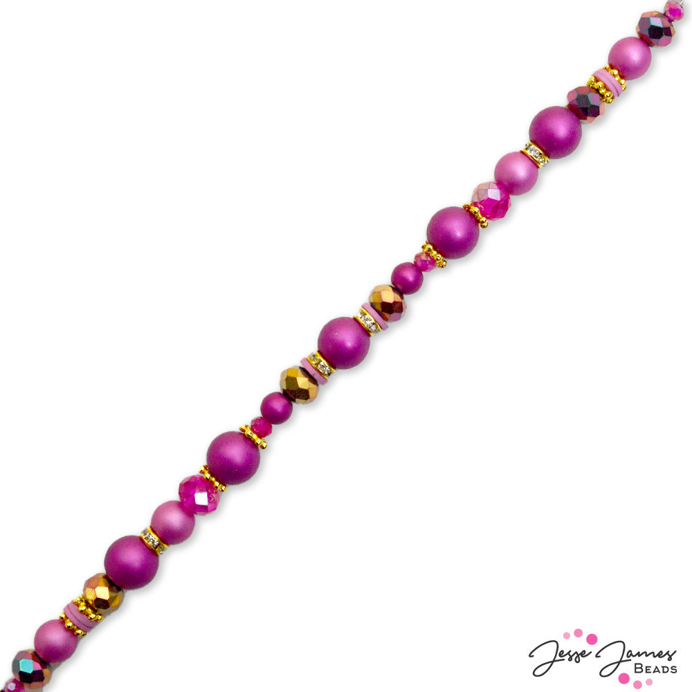 Purple Roses Strand Pantone Pearl Bead Strand in Rose Violet - Jesse James Beads