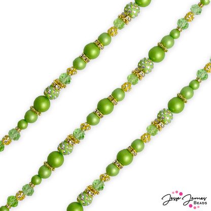 Pantone 2023/2024 Pearls Bead Strand in Kohlrabi