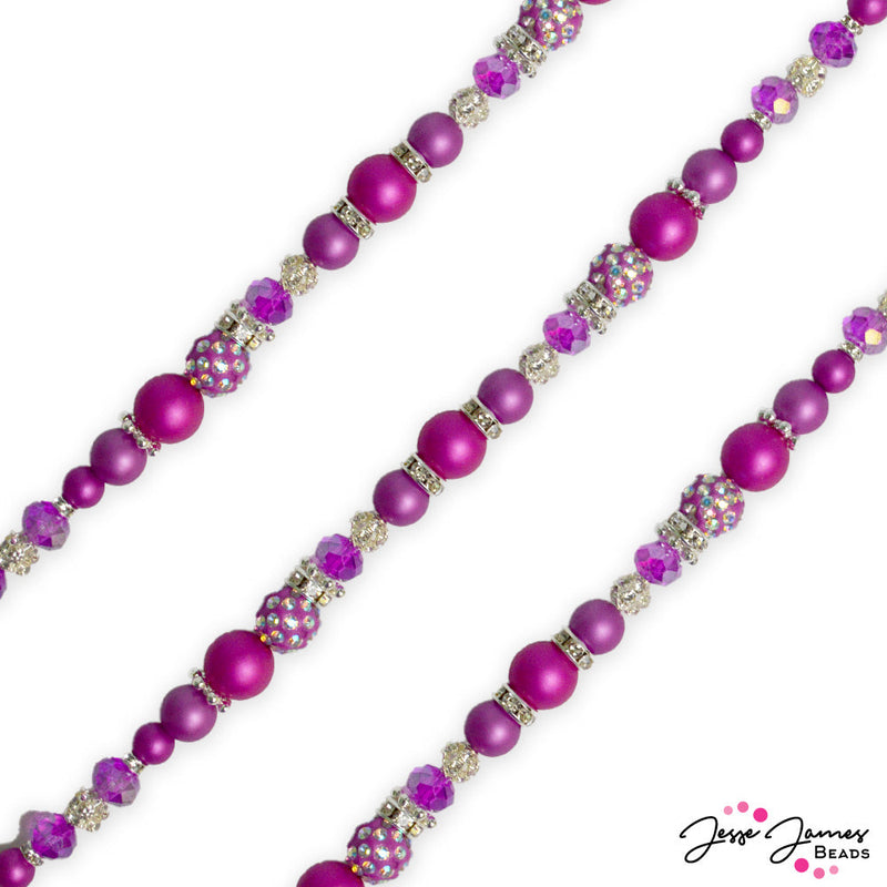 Pantone 2023/2024 Pearls Bead Strand in Rose Violet