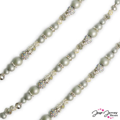 Pantone 2023/2024 Pearls Bead Strand in Silver Birch