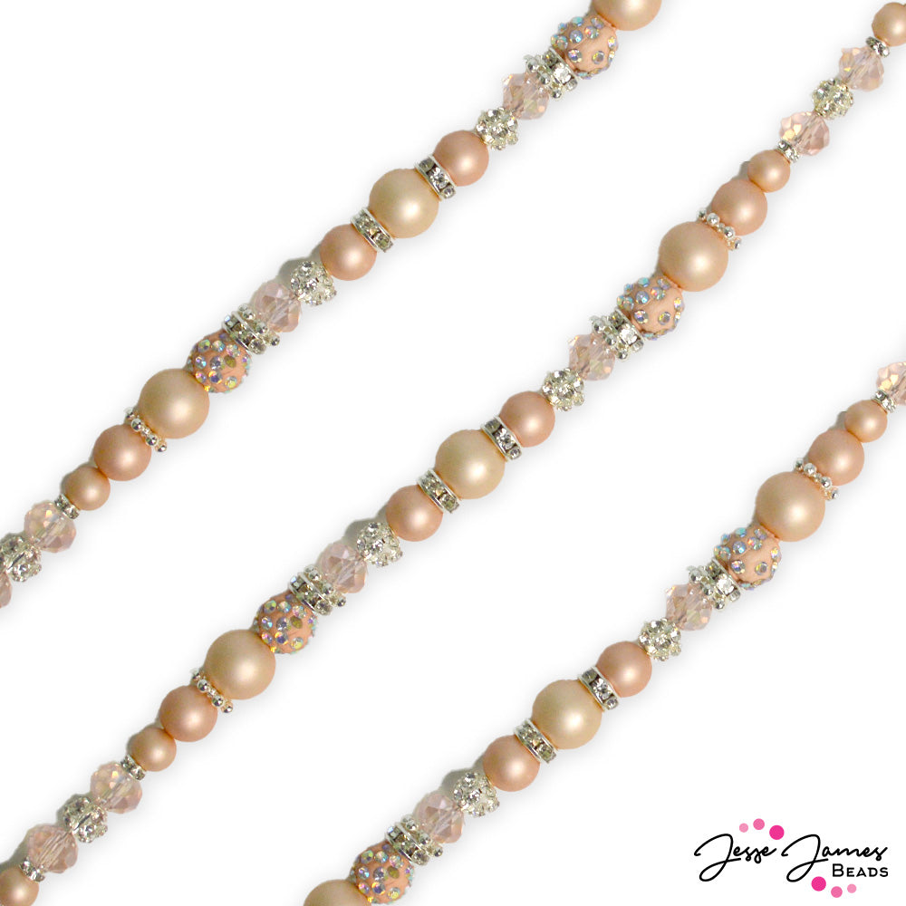 Pantone 2023/2024 Pearls Bead Strand in Tender Peach