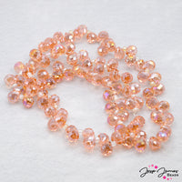 10MMx8MM Peach Fuzz Drop Faceted Briolette Beads