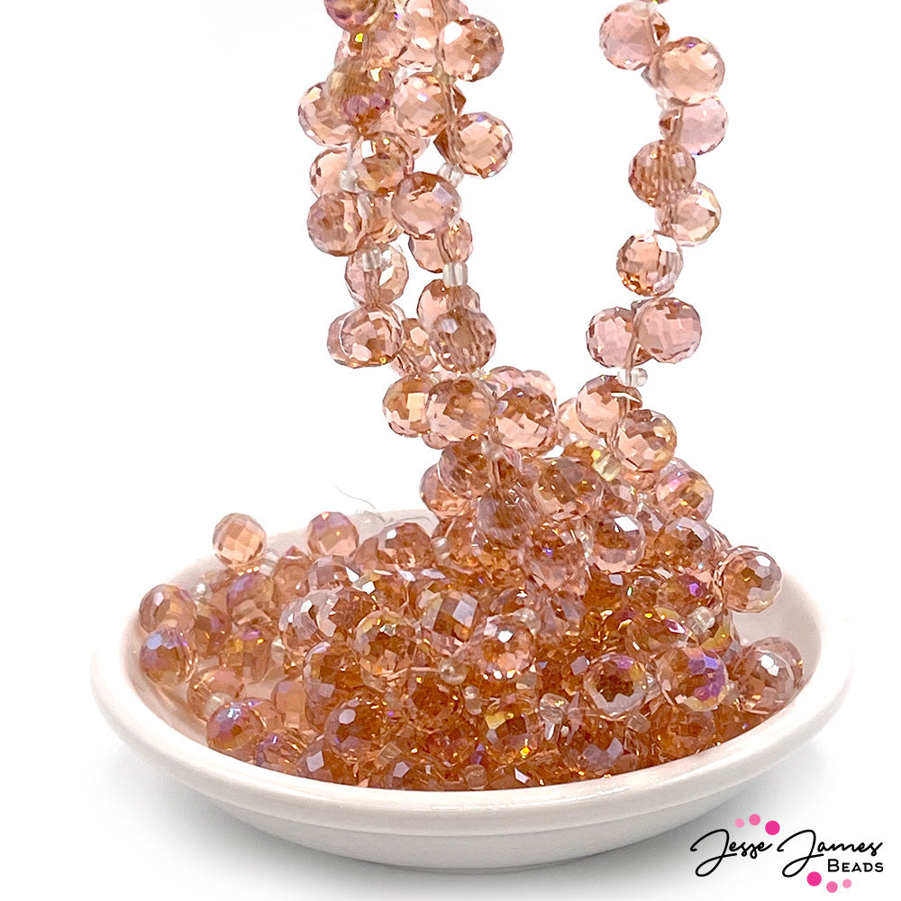 10MMx8MM Peach Fuzz Drop Faceted Briolette Beads