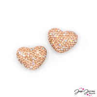 Peach Fuzz Love Rhinestone Beads
