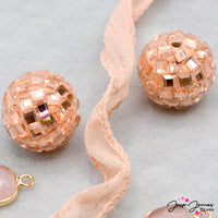 Peach Disco Ball Beads