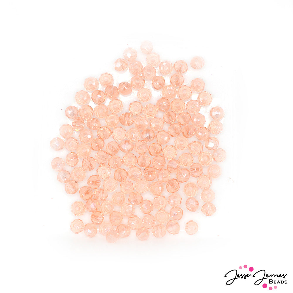 3MM Peach Seedlings Mini Faceted Glass Beads