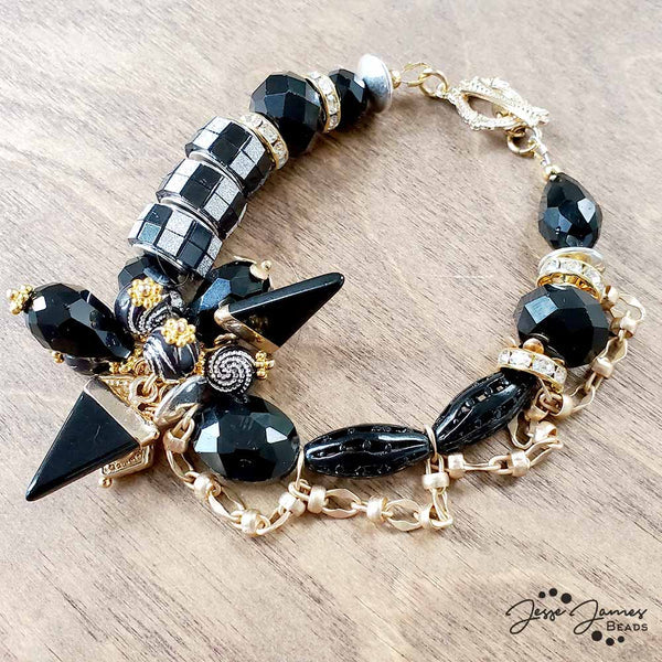Great Gatsby Inspired Bracelet using Color Trends Bead Mix in Gatsby by Jesse James Beads. Created by Thunderhorse Descendant