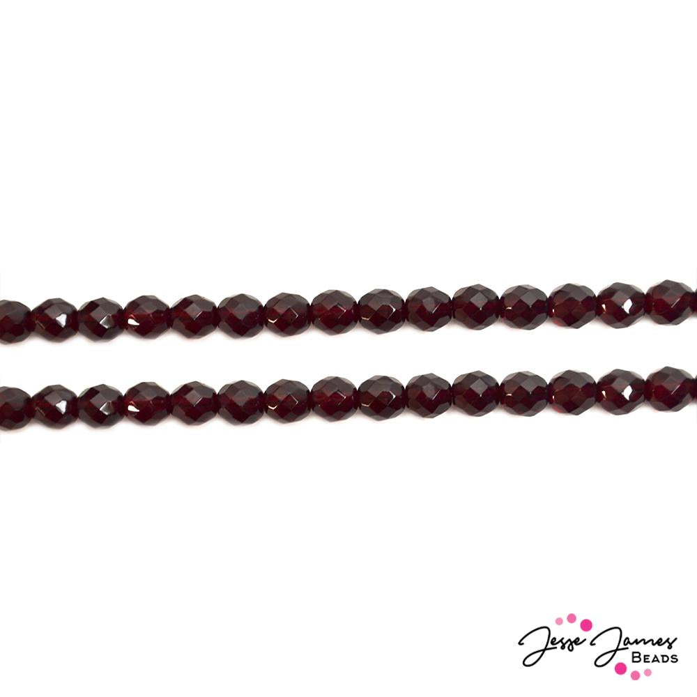 Red Garnet 8mm Fire Polish Czech Beads