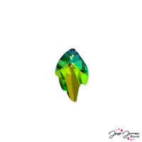Rhinestone Sparkle Glass Abstract Pendant in Emerald