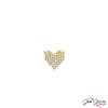 Rhinestone Sparkle Heart Pendant in Gold 