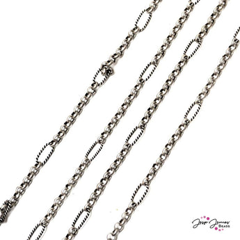 Rolo Interrupted Chain in Matte Silver
