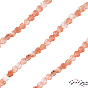 All Heart Stone Bead Strand in Cherry Quartz