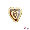 Wood Bead Pendant in Coffee Heart