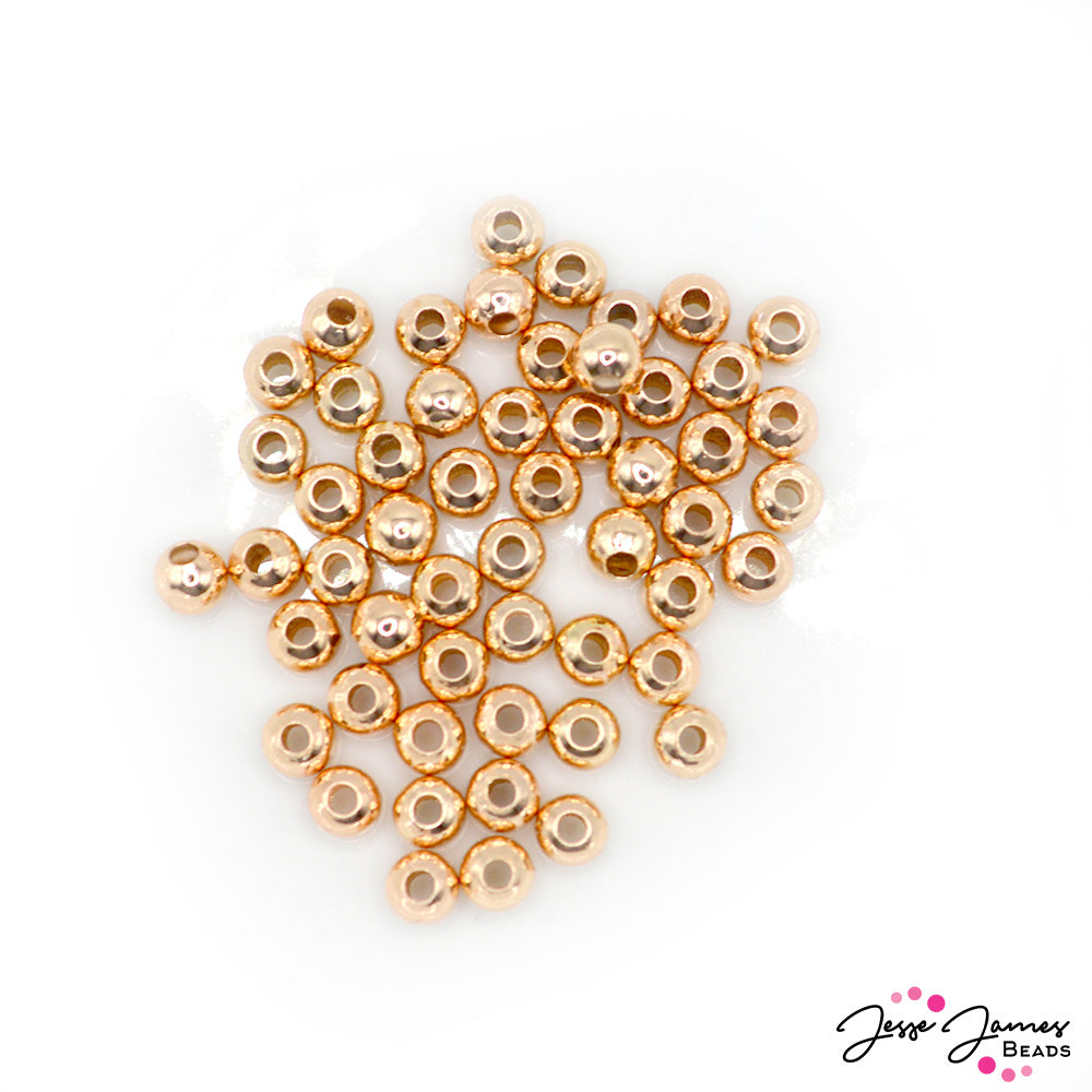 6mm Round Spacer Beads in Gold