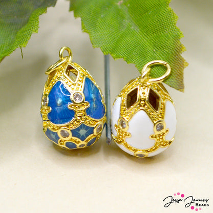 Rhinestone Egg Droplet Pendants