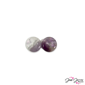 Stone Donut Bead Pair in Amethyst