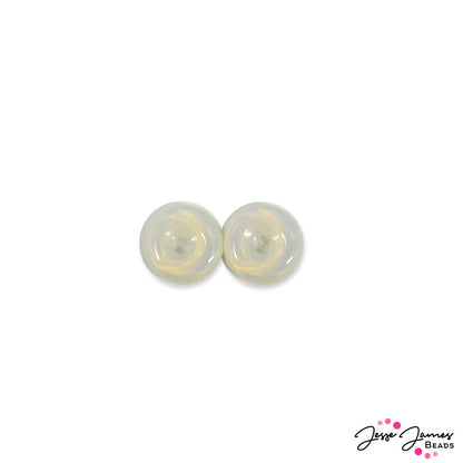 Stone Donut Bead Pair in Radient Moonlight